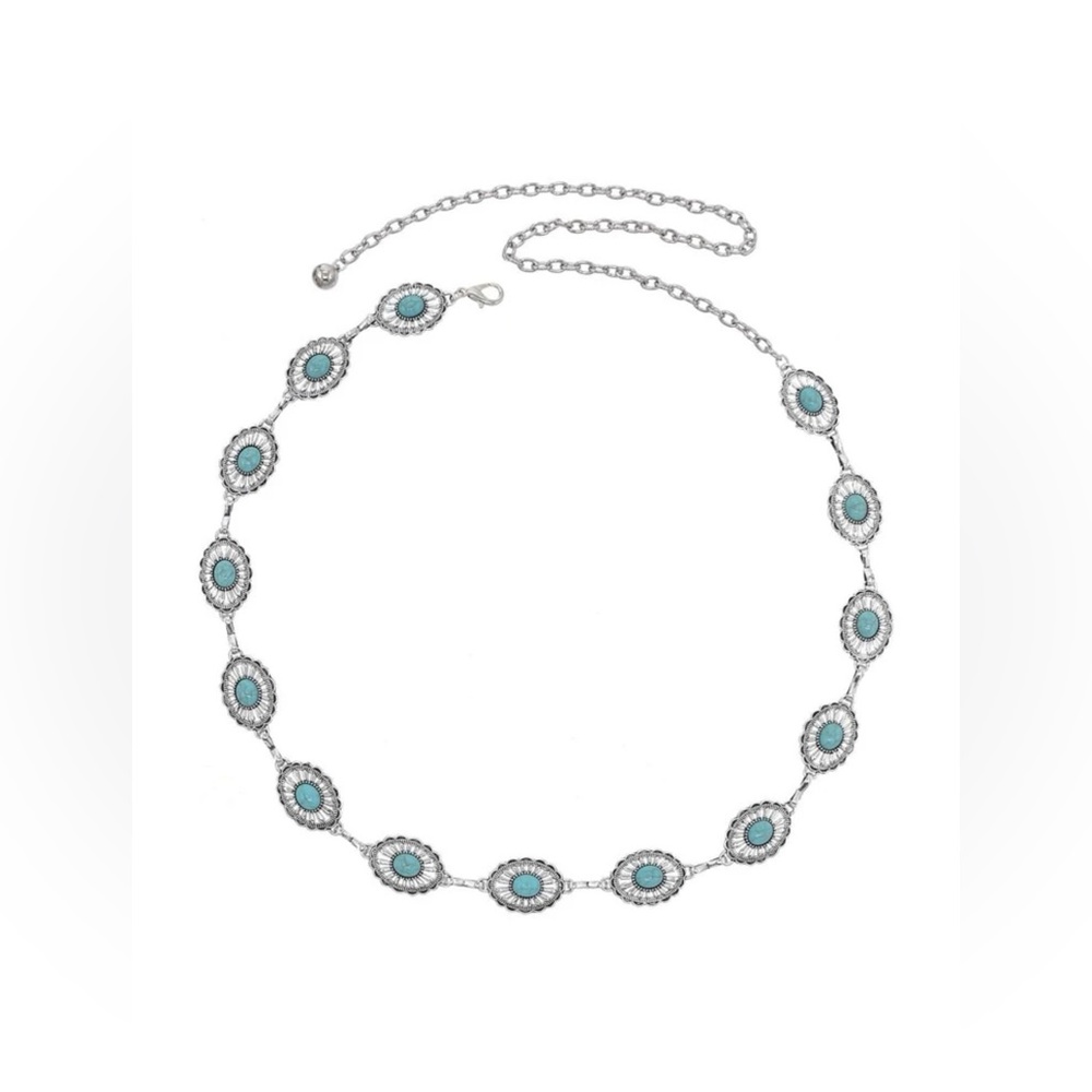 turquoise metal belt